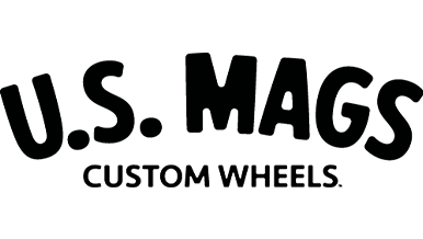 Logo reading 'U.S. MAGS CUSTOM WHEELS.' in bold, black text on a white background.
