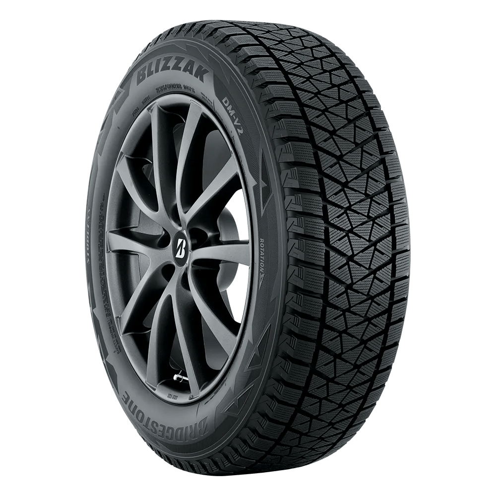 left facing bridgestone blizzak studless winter snow tire for jeeps