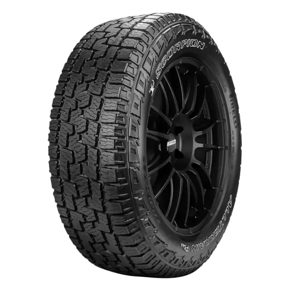 right front view of a pirelli scorpion all terrain plus jeep tire