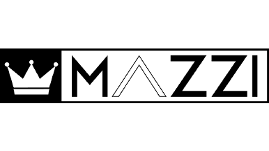 Logo featuring the name 'MAZZI' with a stylized crown icon to the left and a triangular design within the letter 'A'.