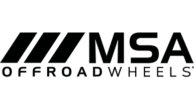 Logo of MSA Offroad Wheels featuring stylized diagonal stripes followed by the text 'MSA OFFROAD WHEELS' in bold uppercase letters.