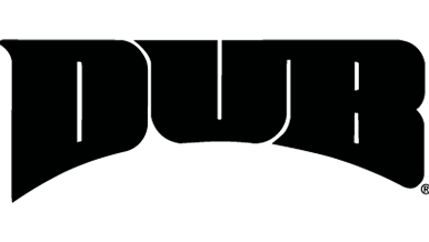 The logo of "DUB" in bold, stylized black lettering.