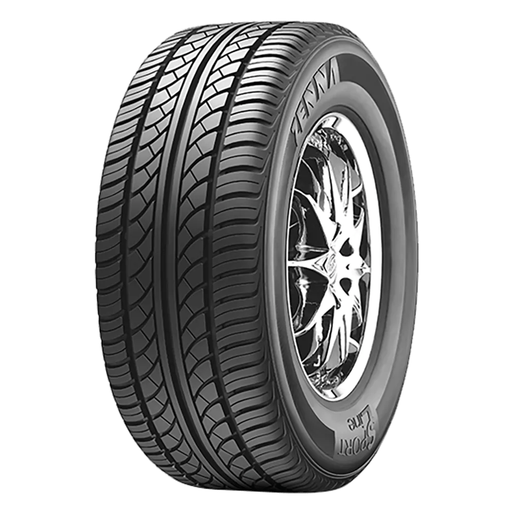 A Zenna car tire with a detailed tread pattern, visible from a side angle, featuring a reflective chrome wheel rim for RAV4.