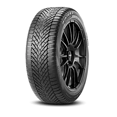 Cinturato Winter 2 tire with a detailed tread pattern, mounted on a black alloy wheel.