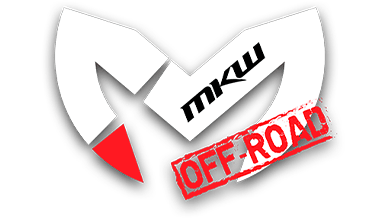 Logo featuring a stylized 'M' with the text 'mkw' in black and 'OFF-ROAD' in red on a white and red background.