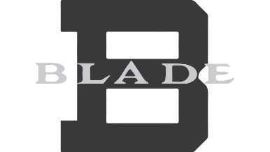 Stylized logo featuring a large black letter 'B' with the word 'BLADE' overlaying it in gray letters.
