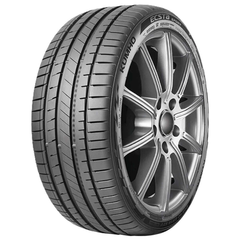 Kumho Ecsta Sport summer performance tire on a 10-spoke aluminum alloy wheel.