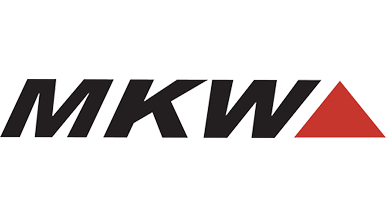 Logo with the letters 'MKW' in black followed by a red triangle.
