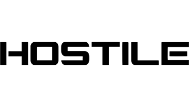 A logo with the word 'HOSTILE' in bold, black, uppercase letters on a white background.